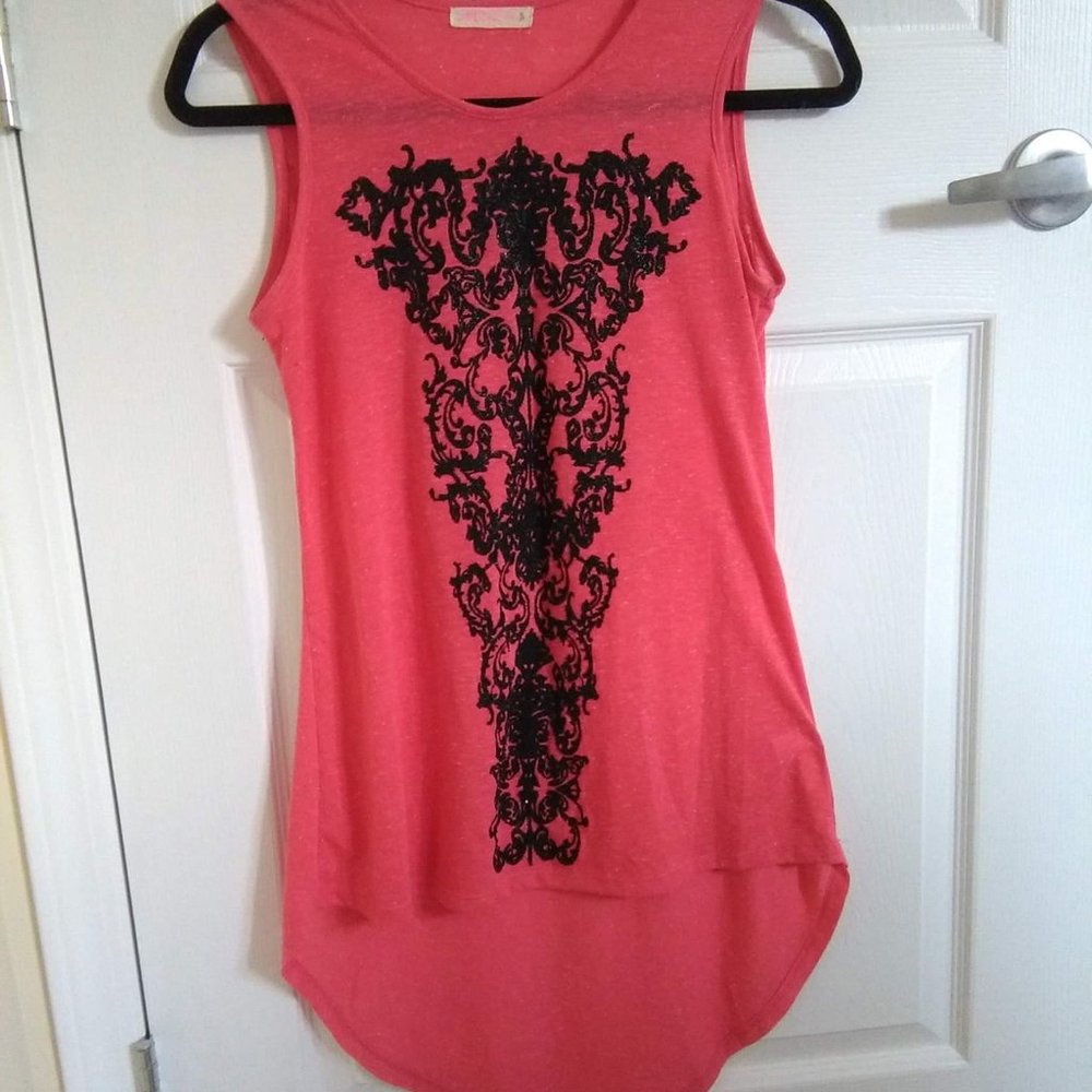 Ardene Coral Cavier Beaded high low tank